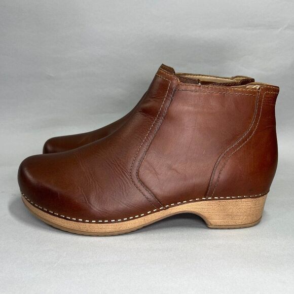 Dansko Barbara Pull Up Booties Women's Size 11 Tan Oiled Leather Ankle Boots - Picture 4 of 13